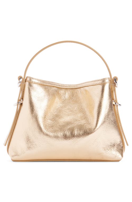 Givenchy Nano Voyou Metallic Leather Top Handle Bag In Golden Sand