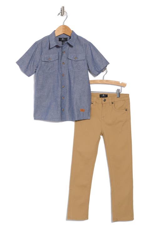 Kids' Woven Shirt & Denim Set (Little Kid)