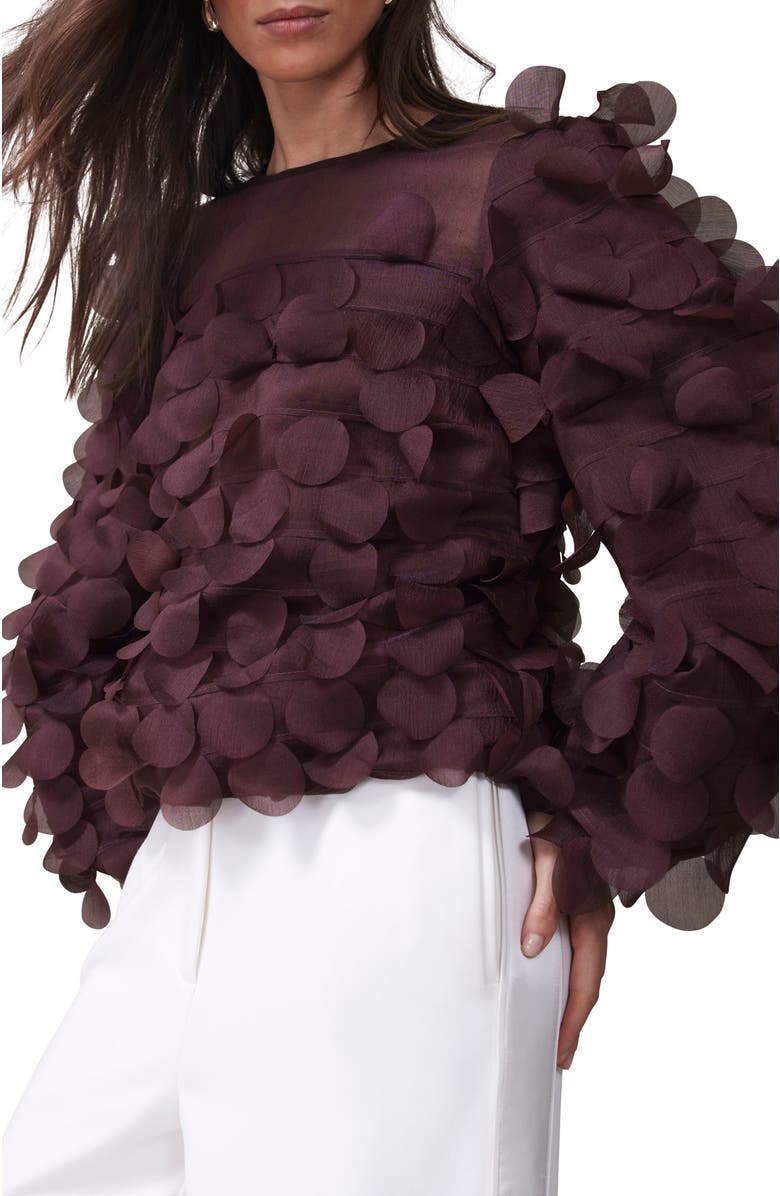 MINT VELVET Textured Disc Top, Main, color, Burgundy