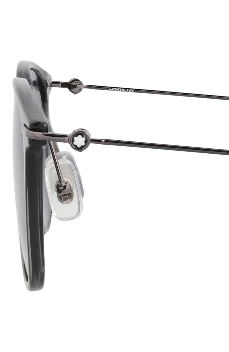 Montblanc 49mm Round Sunglasses, Alternate, color, Grey Ruthenium Blue