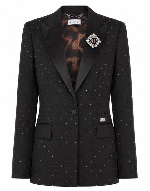 Boyfriend Fit Blazer Crystal Strass Women