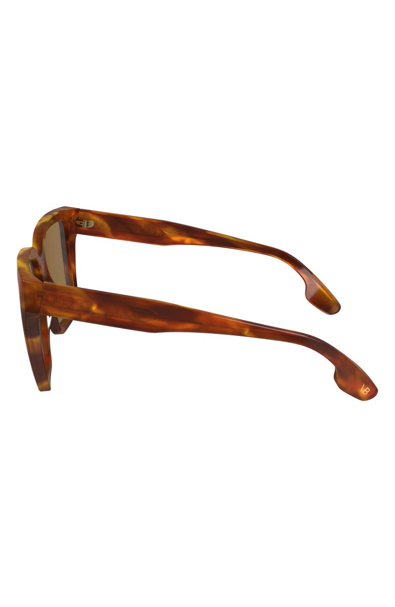 Victoria Beckham 57mm Chain Rectangular Sunglasses, Alternate, color, Striped Blonde Havana