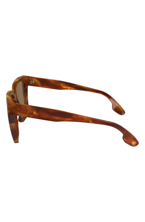 Victoria Beckham 57mm Chain Rectangular Sunglasses In Brown