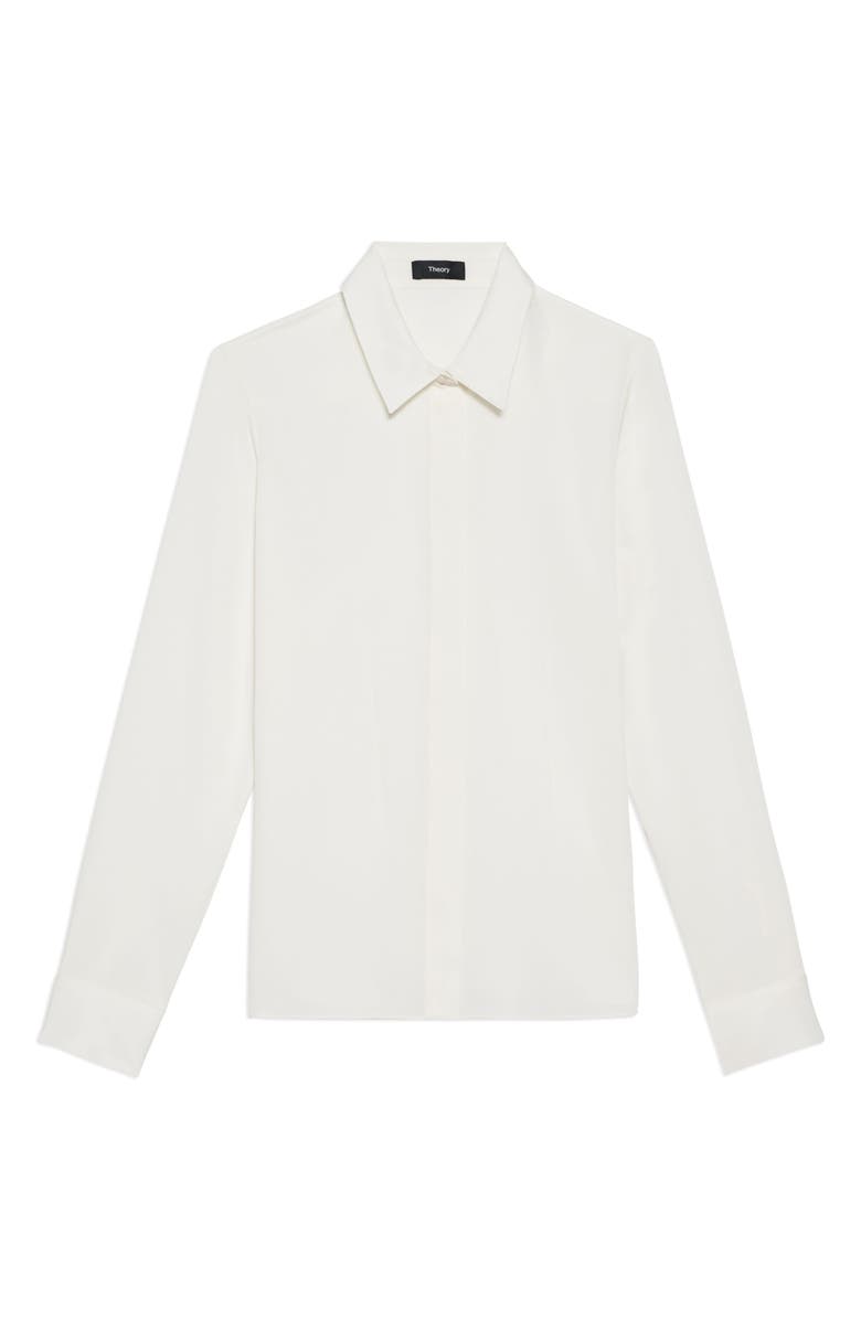 Theory Classic Fitted Silk Shirt, Alternate, color, 