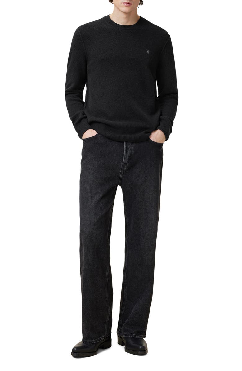 AllSaints Statten Crewneck Sweater, Alternate, color, Black