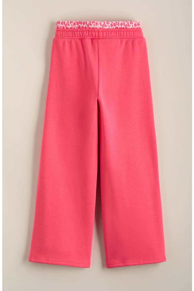 Kids' Mixed Waist Wide Leg Fleece Pants, Alternate, color, PINK CALIENTE