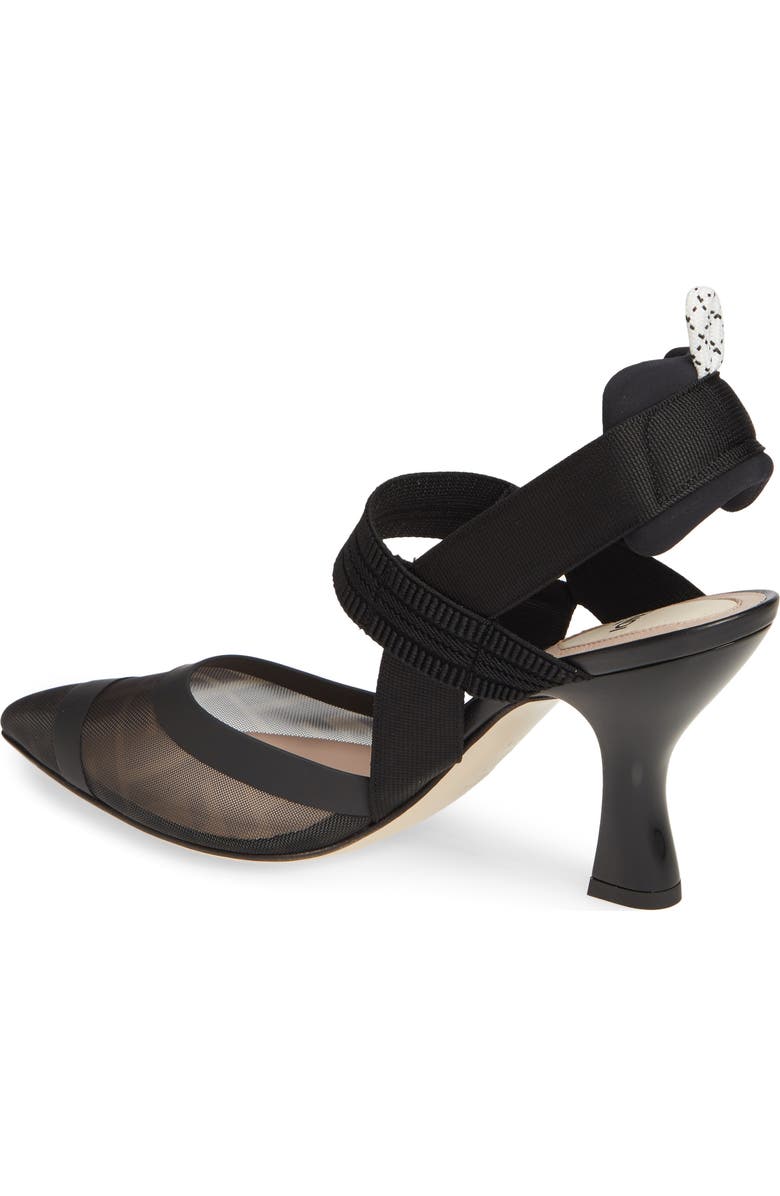 Fendi Colibri Mesh Slingback Pump, Alternate, color, Black