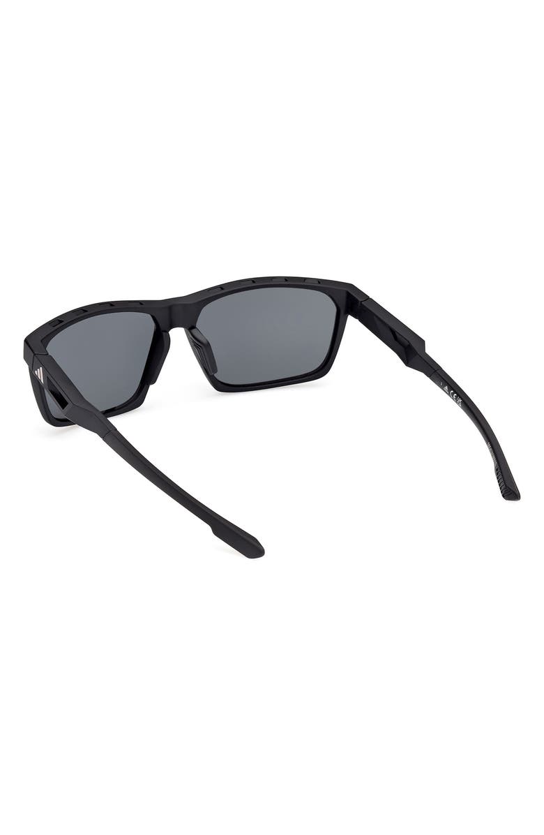 adidas 59mm Navigator Sunglasses, Alternate, color, Matte Black / Smoke Polarized