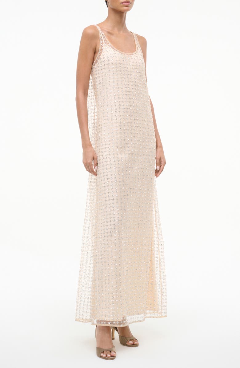 STAUD Aurielle Beaded Tulle Gown, Alternate, color, Stardust