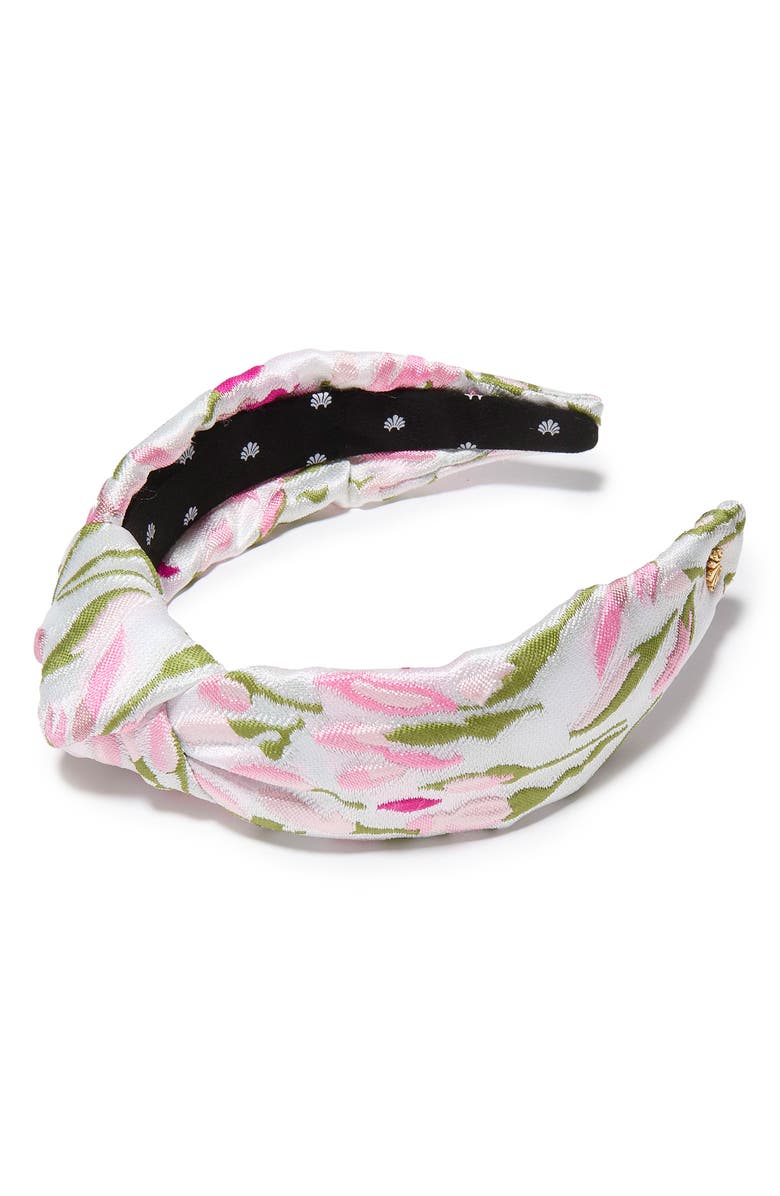 Lele Sadoughi Tulip Print Knotted Headband, Main, color, Blush