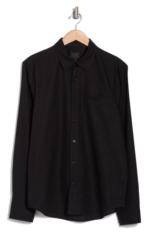 14TH & UNION 14TH & UNION SOLID LINEN & COTTON BUTTON-UP SHIRT