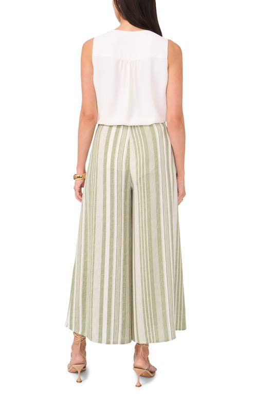 VINCE CAMUTO VINCE CAMUTO VARIEGATED STRIPE CROP WIDE LEG PANTS