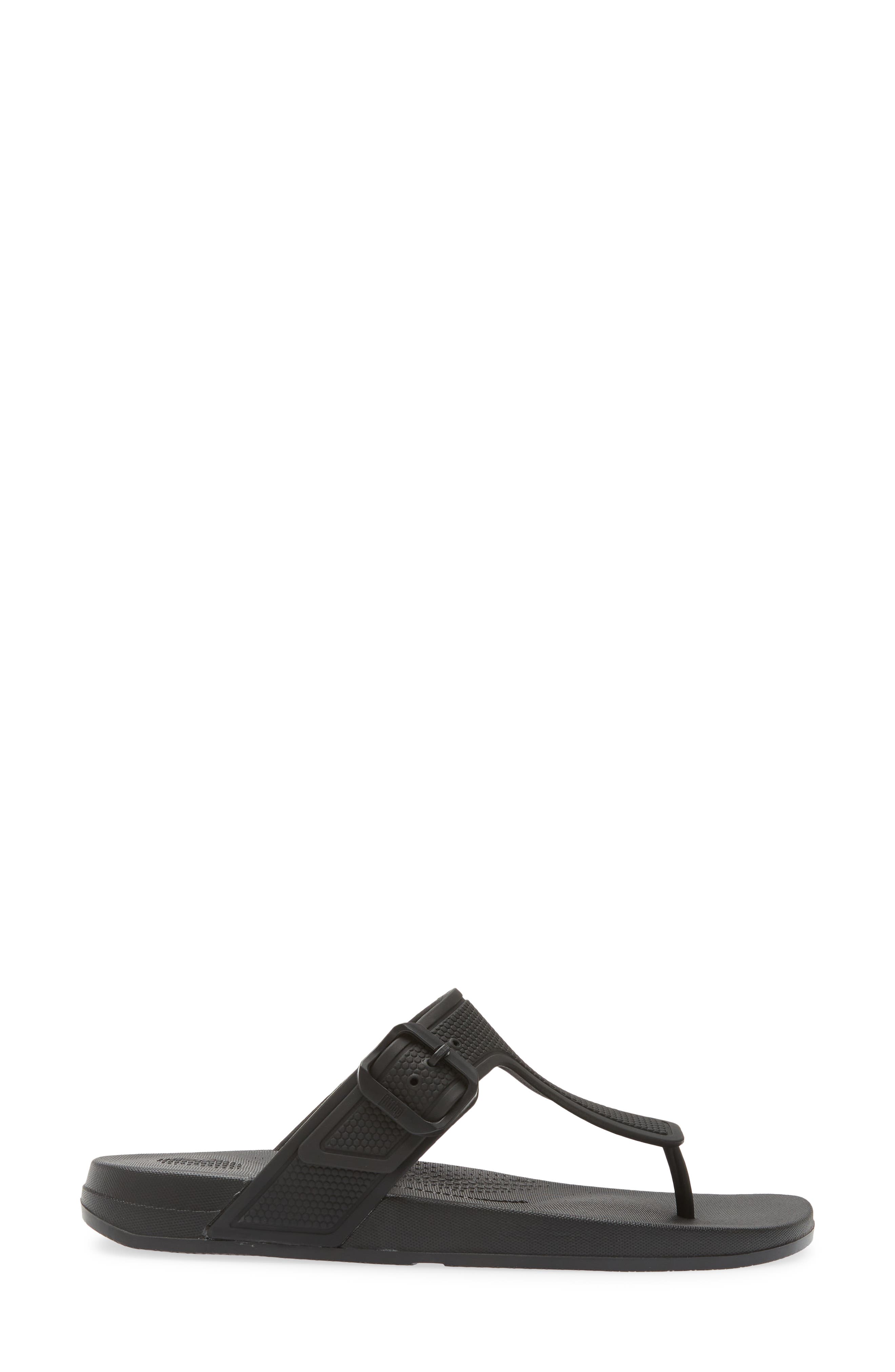 FitFlop iQushion Buckle Flip Flop, Alternate, color, All Black