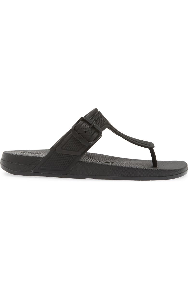 FitFlop iQushion Buckle Flip Flop, Alternate, color, All Black
