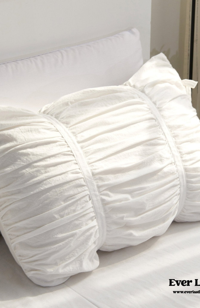 Ever Lasting Ruffle Ribbon Ties Duvet Cover, Alternate, color, 