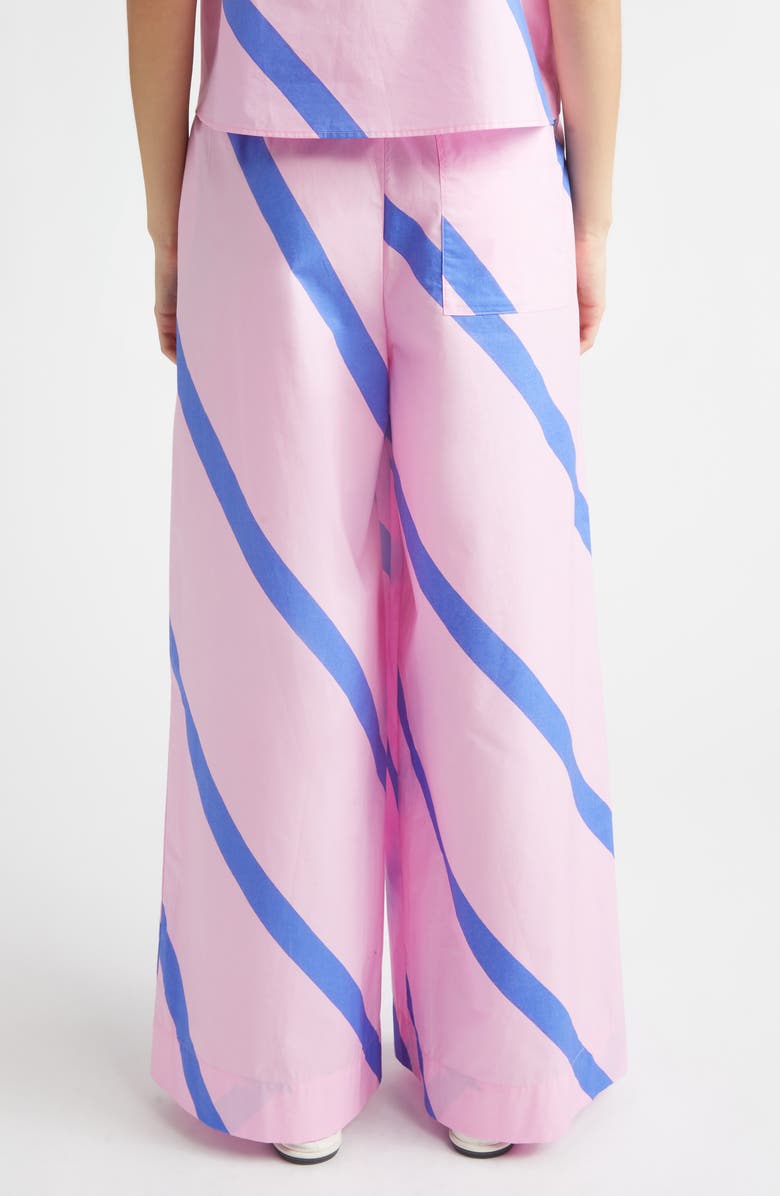 Marimekko Puoti Basso Wide Leg Stripe Pants, Alternate, color, Blue Pink