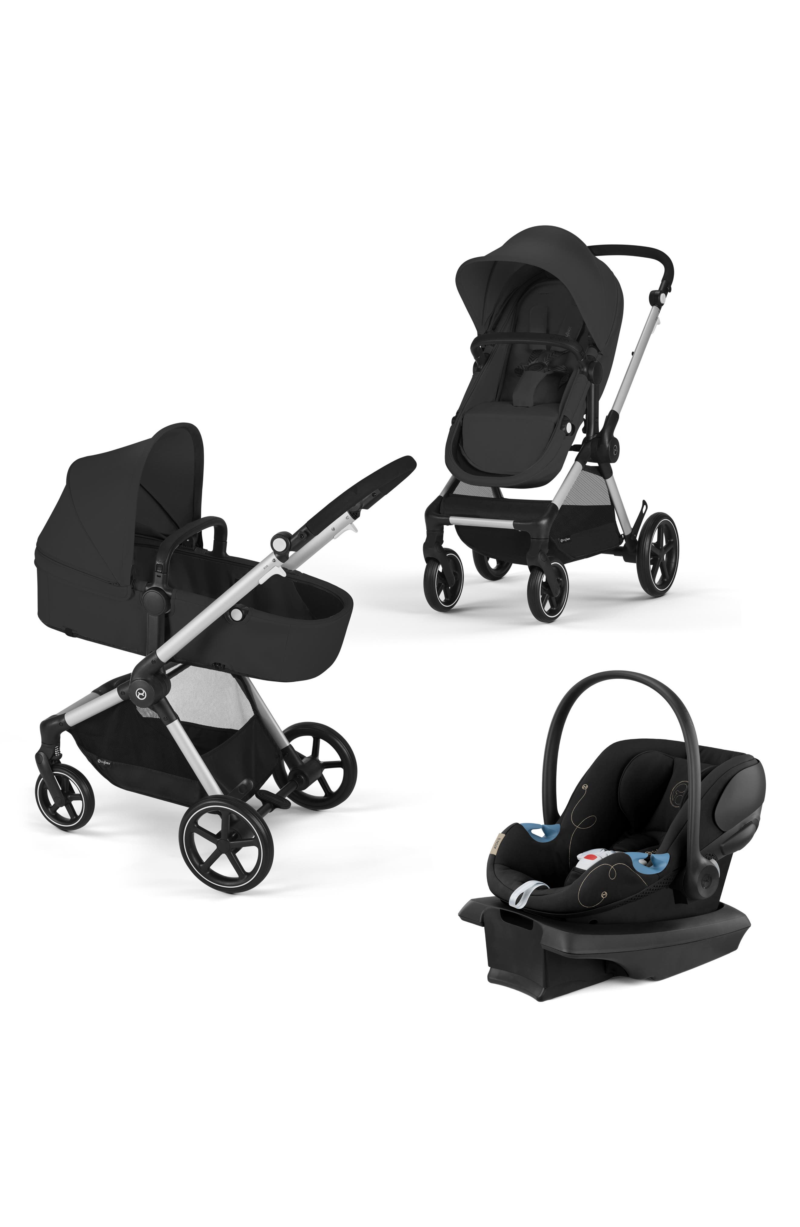CYBEX EOS Stroller & Aton G Car Seat Travel System in Moon Black 