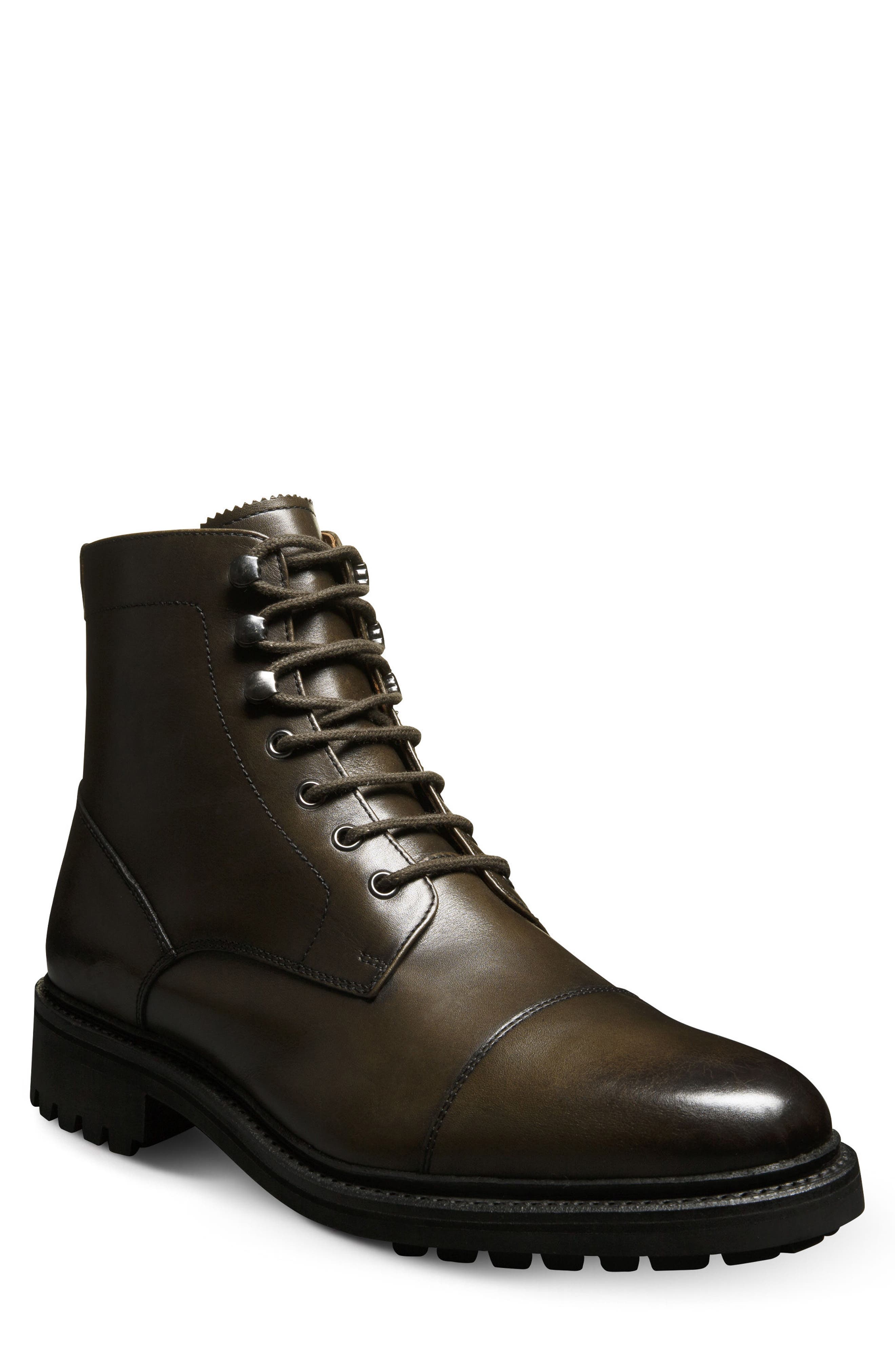 Briggs Leather Lug Boot, Main, color, OLIVE