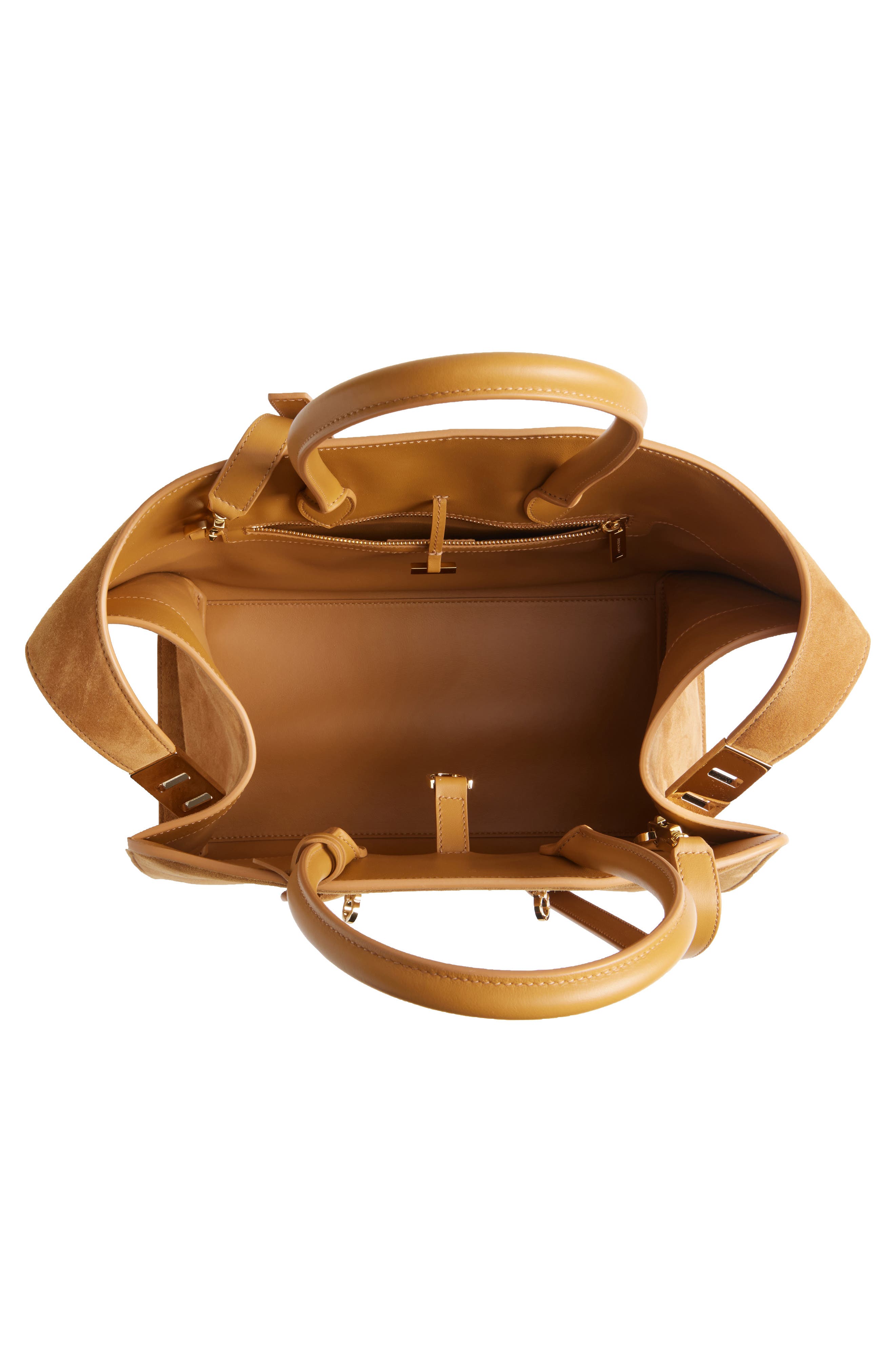 FERRAGAMO Small Hug Suede Top Handle Bag, Alternate, color, Natural