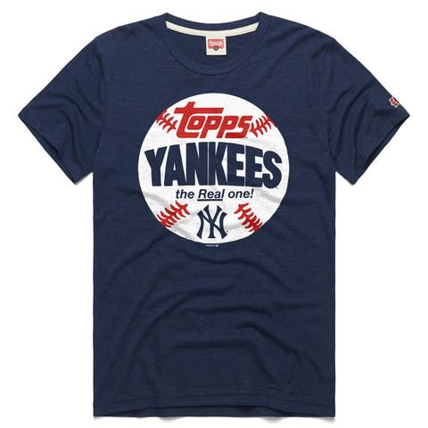 Men's Homage  Navy New York Yankees MLB x Topps Baseball The Real One Tri-Blend T-Shirt