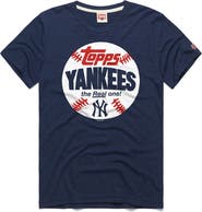 Homage Men's Homage Navy New York Yankees MLB x Topps Baseball The Real One Tri-Blend T-Shirt