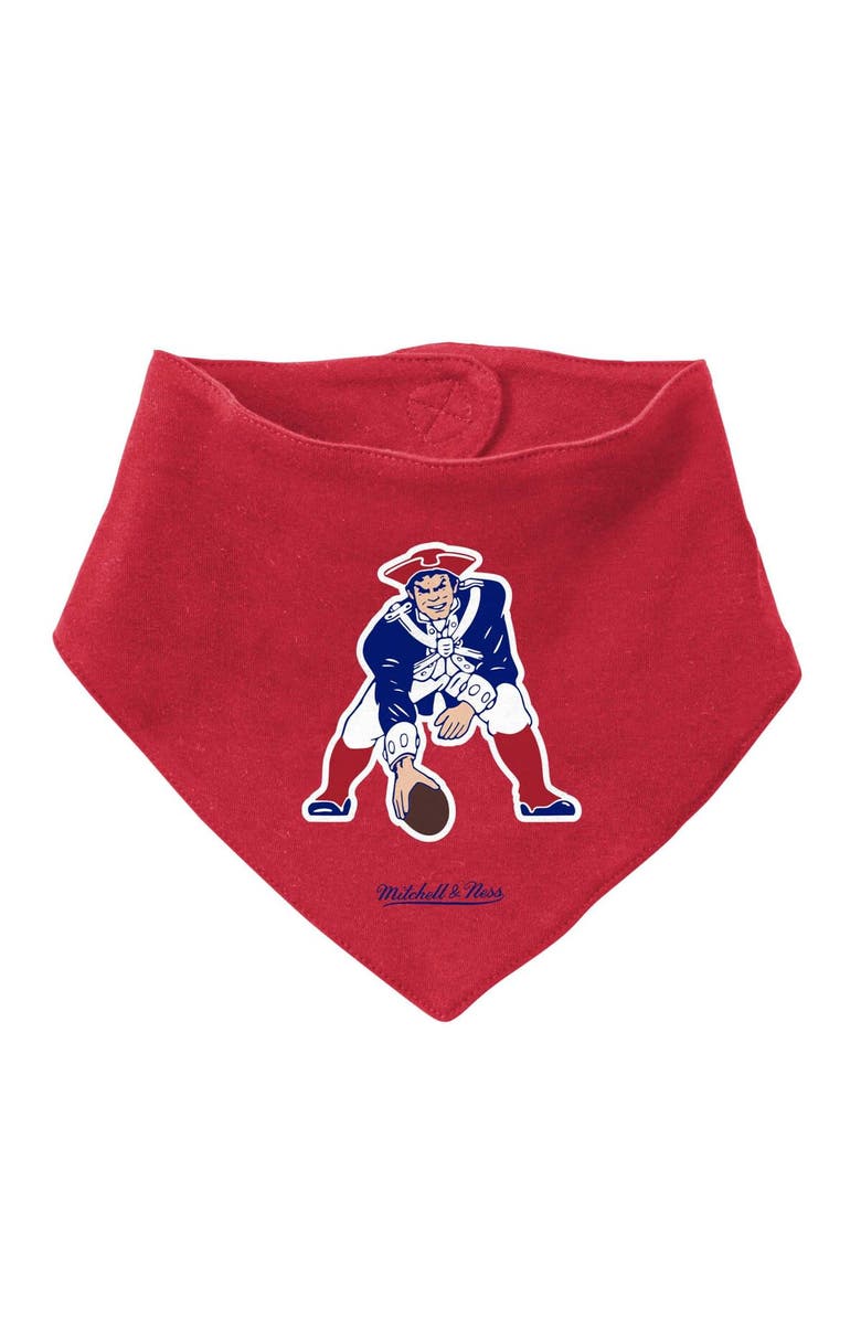 Mitchell & Ness Newborn & Infant Mitchell & Ness Red/Royal New England Patriots Throwback Big Score Bodysuit, Bib & Bootie Set, Alternate, color, Red