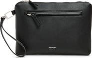 TOM FORD Wristlet Strap Grain Leather Pouch