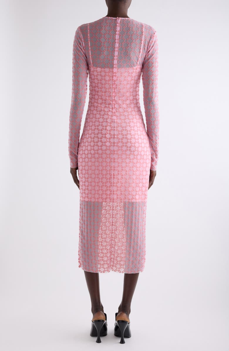 Givenchy Monogram 72 Flocked Tulle Dress, Alternate, color, Skin Rose