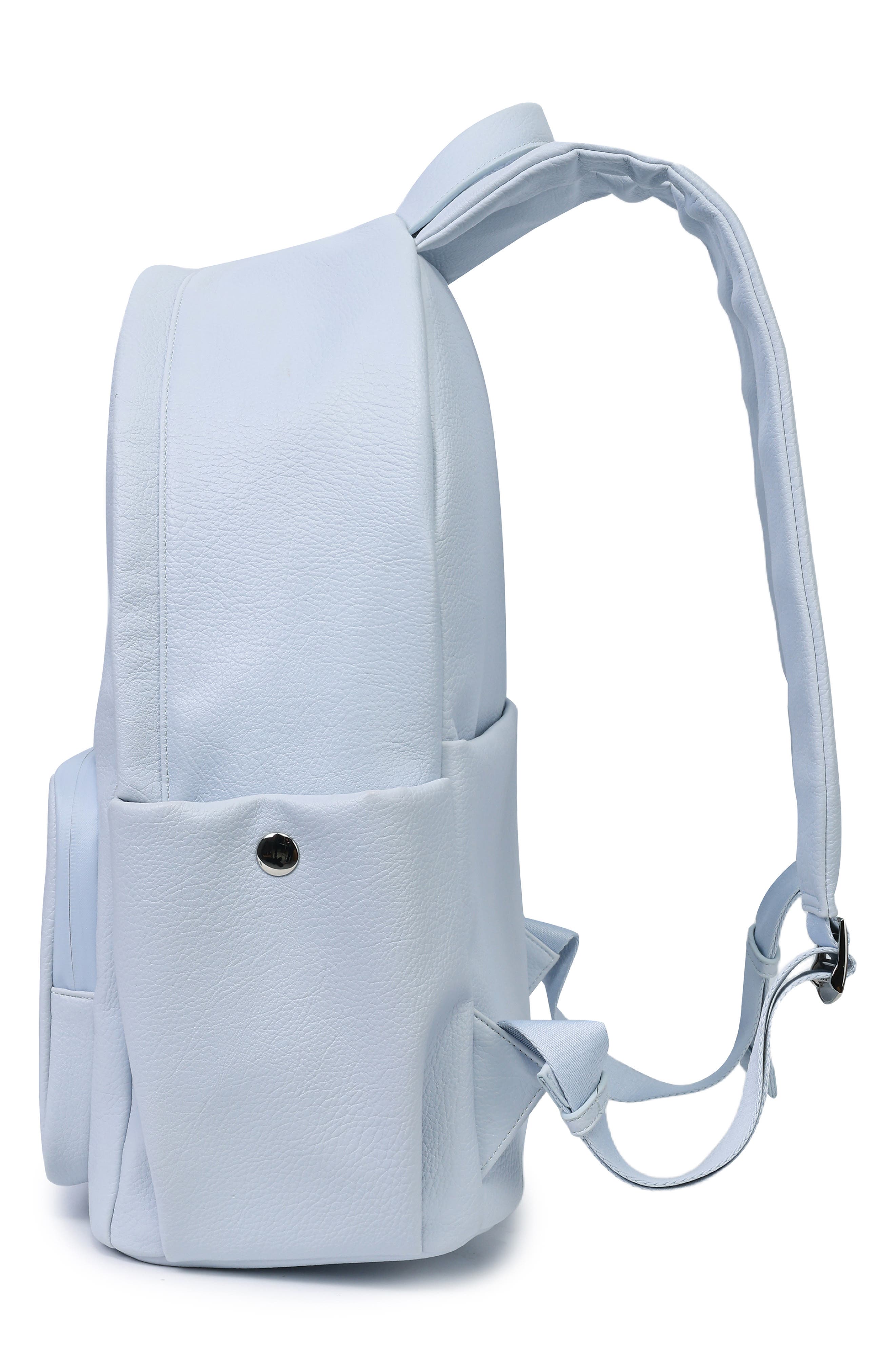 Nostos Faux Leather Adult Backpack, Alternate, color, AITHER BLUE