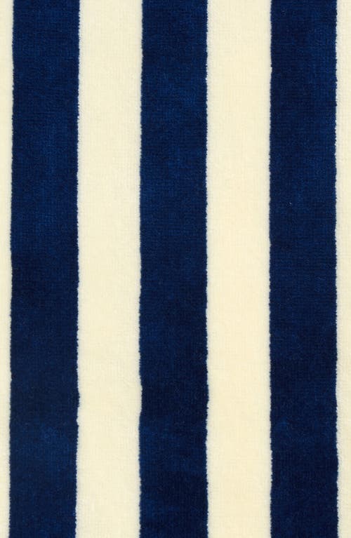 Slowtide Cabana Striped Turkish Cotton Towel In Deep Pool