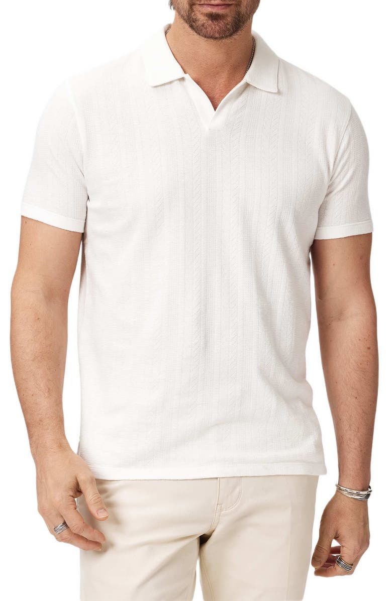 John Varvatos Zion Jacquard Organic Cotton Polo, Main, color, Salt