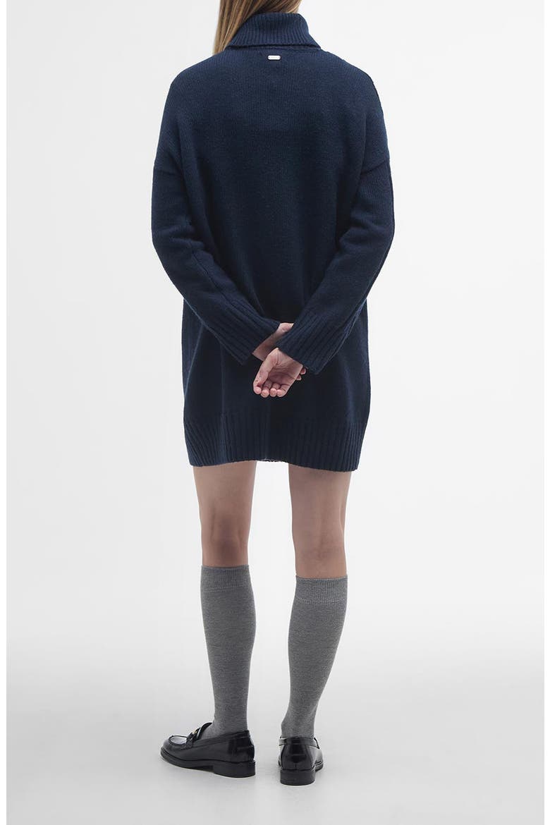Beatrix Cable Stitch Long Sleeve Wool Blend Sweater Dress, Alternate, color, NAVY
