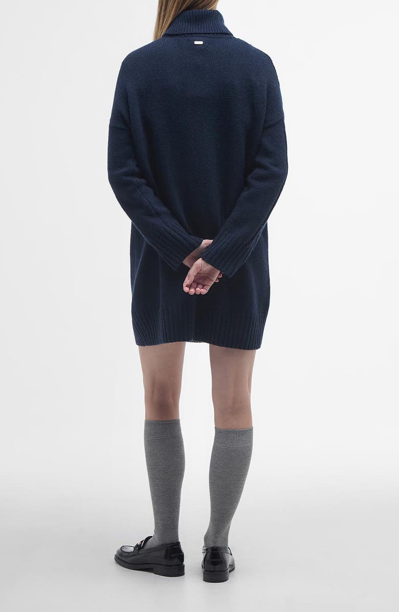 Barbour Beatrix Cable Stitch Long Sleeve Wool Blend Sweater Dress, Alternate, color, Navy