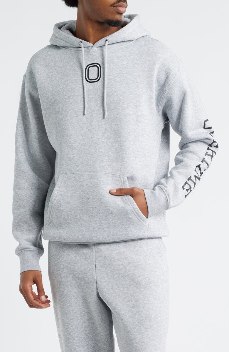 OVERTIME Classic Graphic Print Logo Hoodie, Main, color, Grey