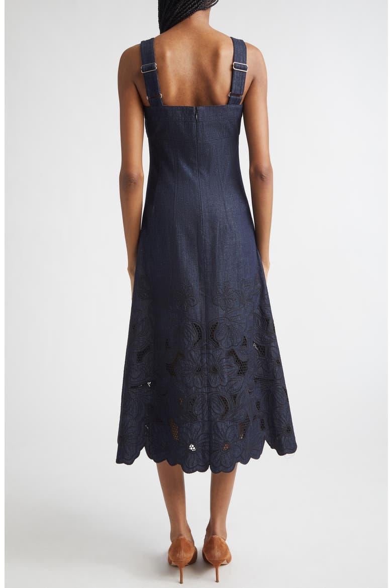 indigo & lace denim dress Imojean Lace Up Denim Mini Dress | Dark Blue Wash | Womens