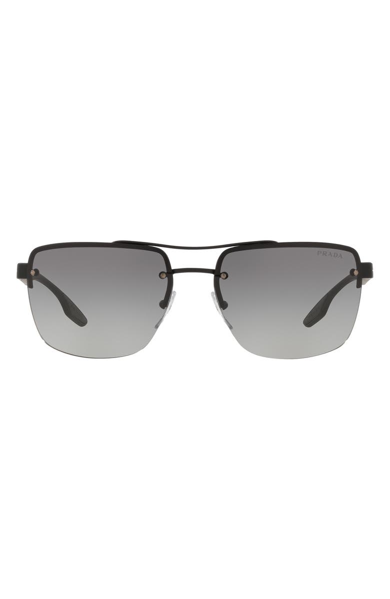 PRADA SPORT 62mm Gradient Oversize Square Sunglasses, Main, color, 
