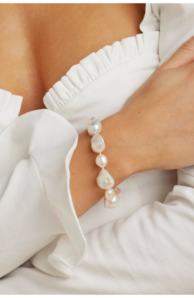 Untamed Petals Blake Baroque Pearl Bracelet, Alternate, color, 