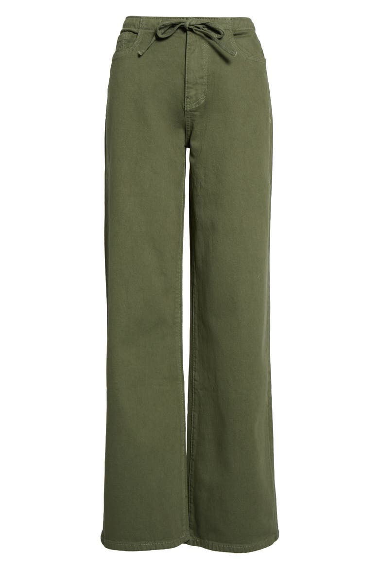 The Big Easy High Waist Wide Leg Drawstring Jeans, Main, color, OLIVE GROVE