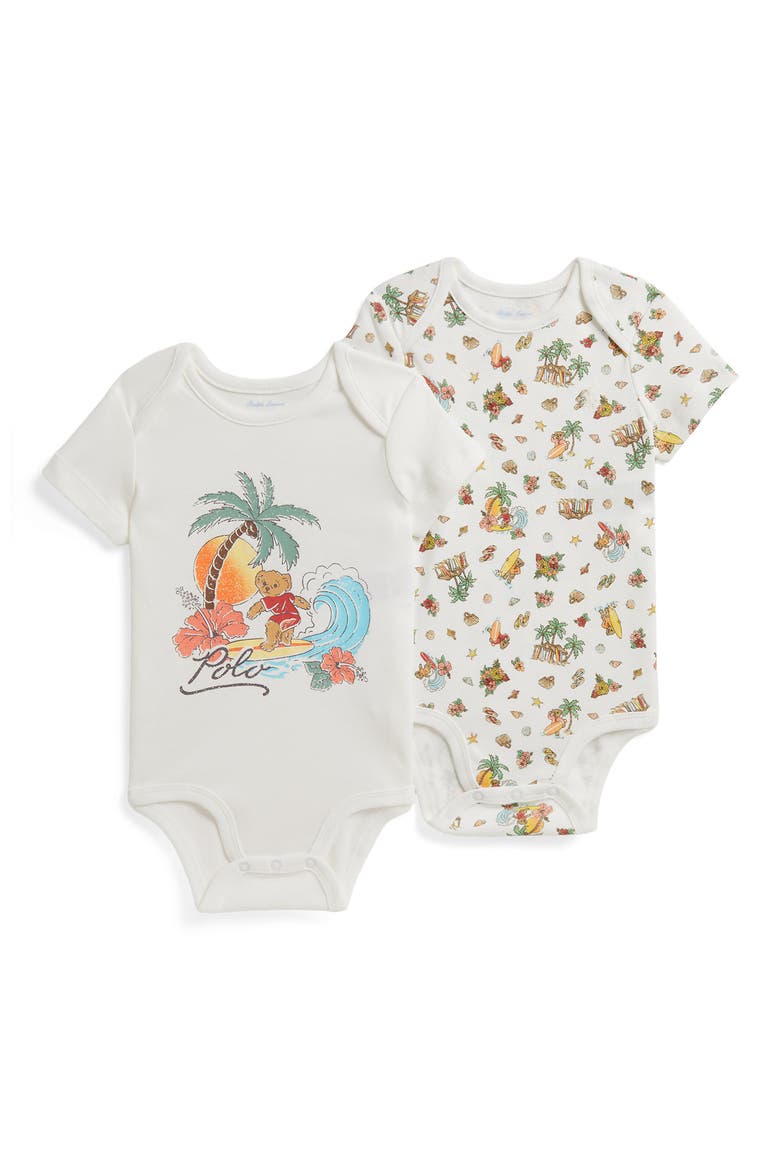 Surf Assorted 2-Pack Bodysuits, Main, color, BEARADISE