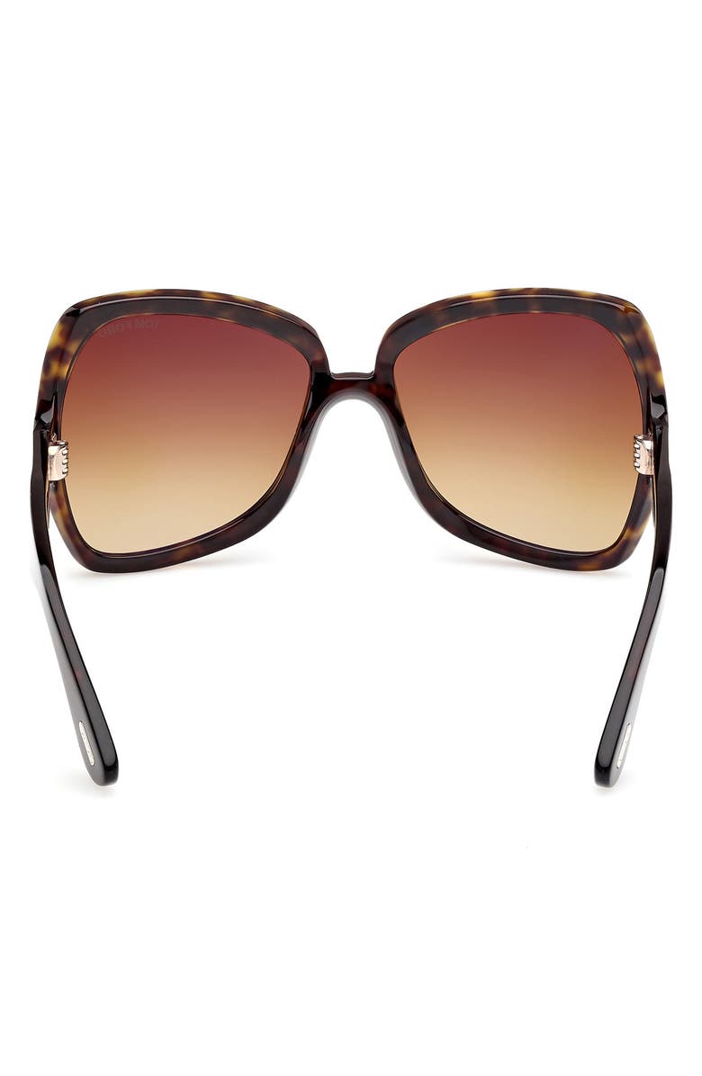 TOM FORD Jerry 60mm Gradient Butterfly Sunglasses, Alternate, color, Shiny Havana Eco / Brown