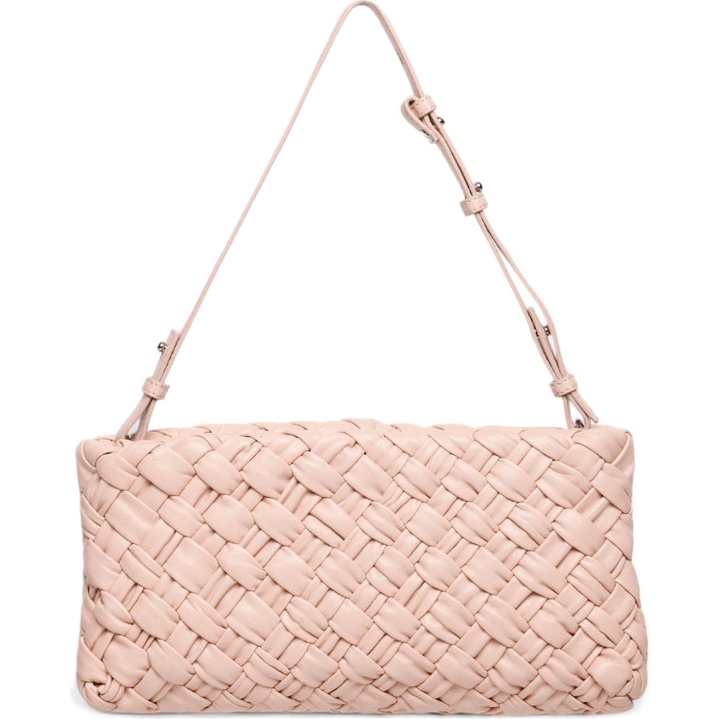 Walter Baker Whitley Woven Leather Clutch In Peach