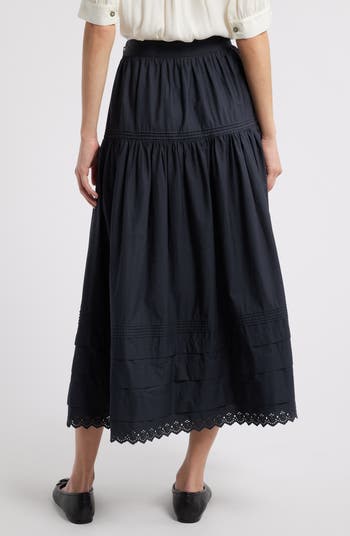 DÔEN Sebastiane Tiered Organic Cotton Poplin Maxi Skirt