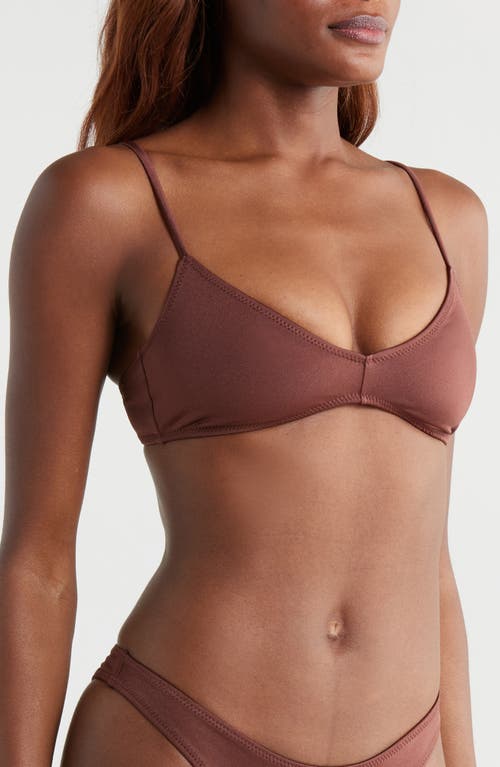 Pacsun Dana Shine Bikini Top In Bitter Chocolate