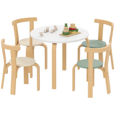 Kids Table and Chairs Set Piece Wooden Toddler Table and Chairs Set for Kids Arts Crafts Drawing Read for Playroom Nursery