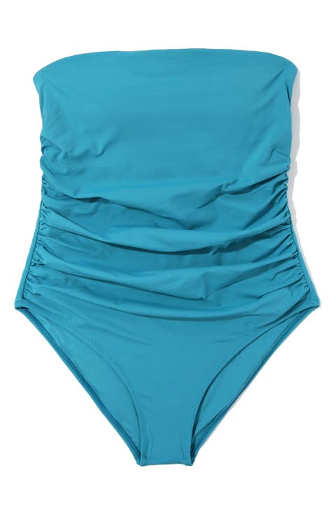 Strapless Bandeau One-Piece Swimsuit