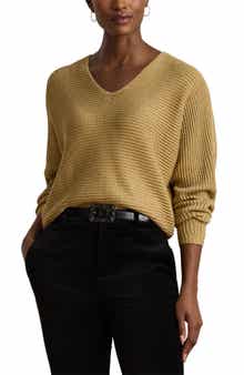 Lauren Ralph Lauren Metallic V-Neck Sweater
