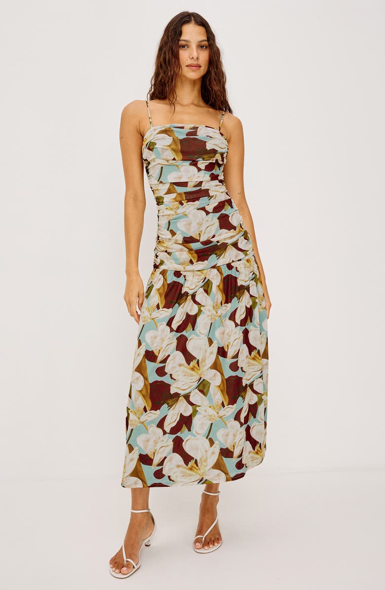 Rails Dolly Floral Ruched Midi Dress, Alternate, color, Plumeria