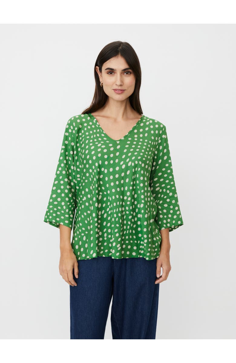 Masai Copenhagen MaKatacia V-Neck Polka Dot Blouse, Main, color, Mint Green