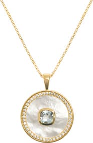 Freya Rose Blue Topaz Mother Of Pearl Necklace