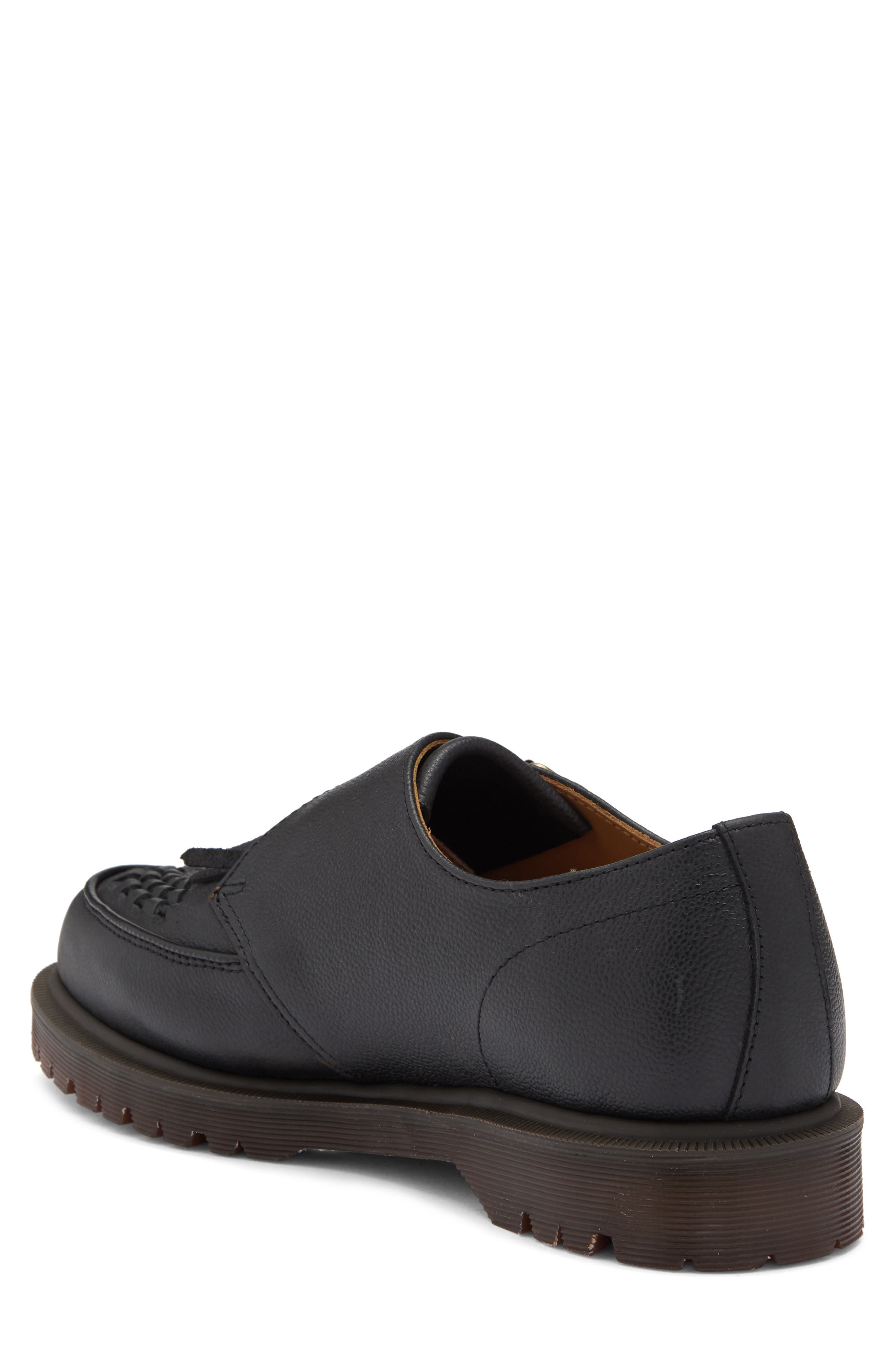 Dr. Martens Black Leather Kiltie Monk Strap Loafers Dr. Martens Black Monk Gothic Americana Loafers Dr. Martens main image 3